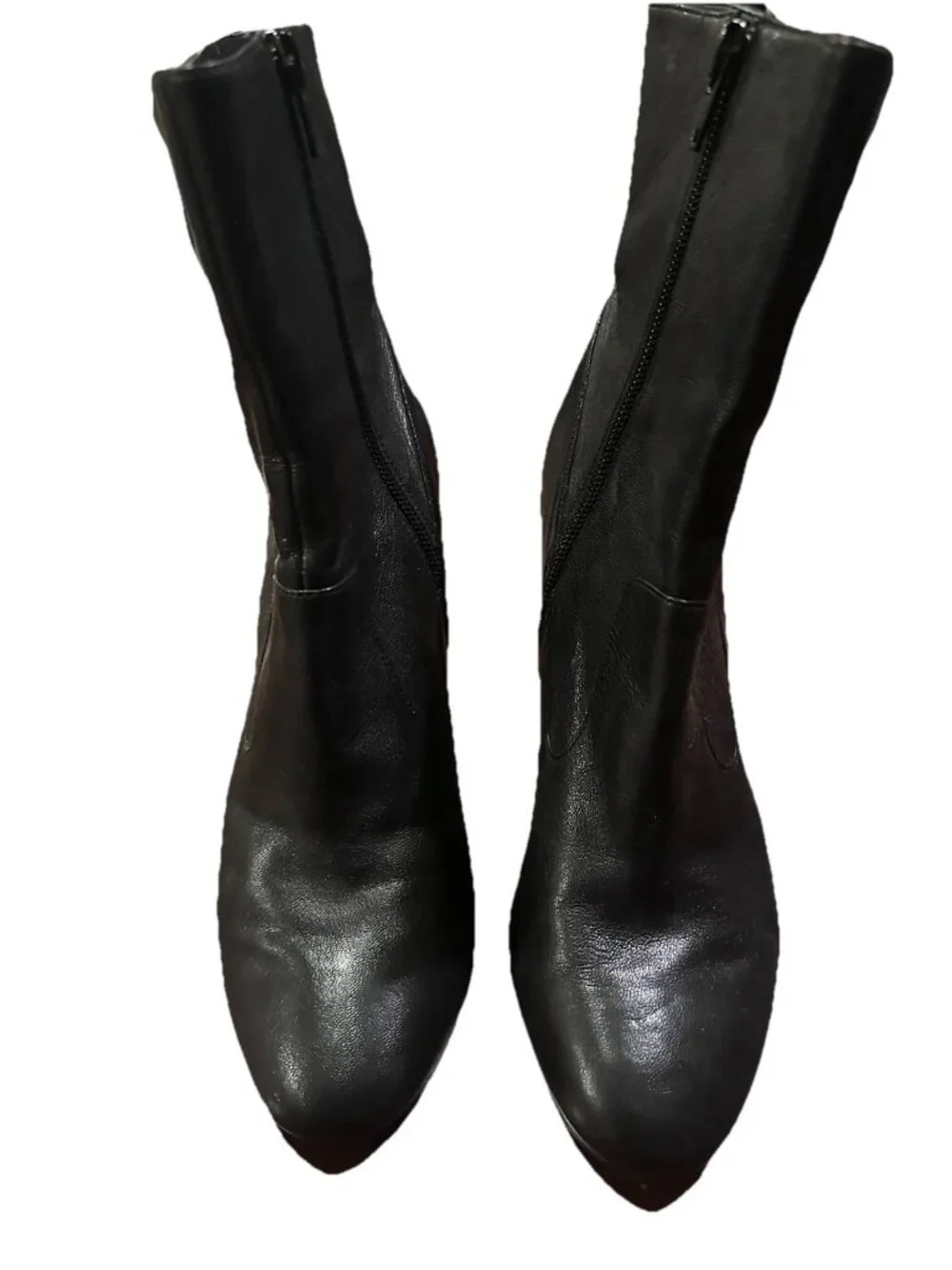 Calvin Klein Women's Black Leather Stiletto Heeled Dress Booties Shoes Size 7.5